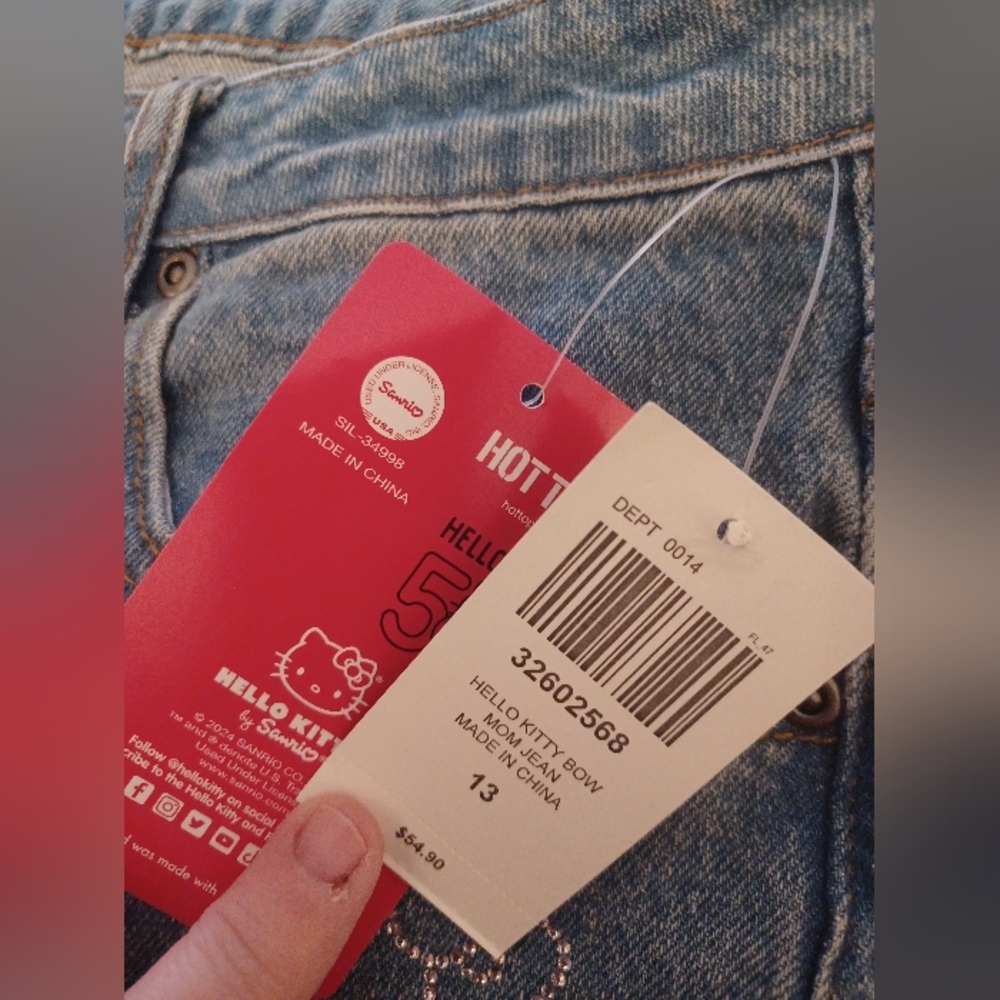NWT Hello Kitty Junior's Blue Jeans  Size 13 - Picture 8 of 11